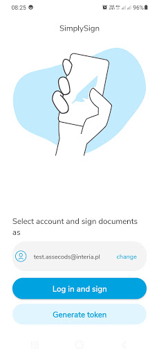Android application Sign Model screenshort
