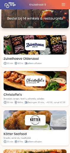 Android application Alles to go - eten bestellen screenshort