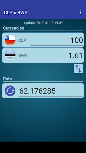 Android application Chile Peso x Botswanan Pula screenshort