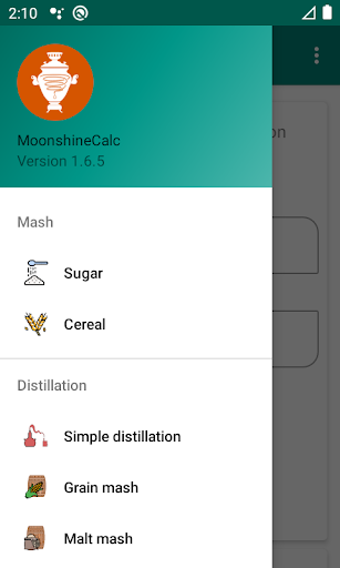 Android application Moonshine calculator screenshort
