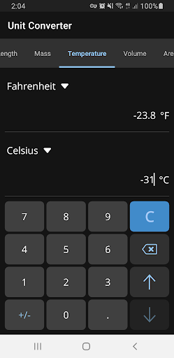Unit Converter Screen 2