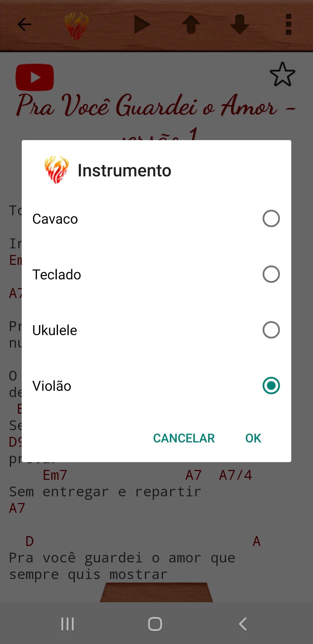 Android application Cifras offLine Plus screenshort