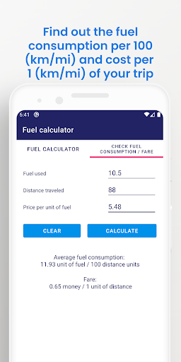 Fuel Calculator Screen 2