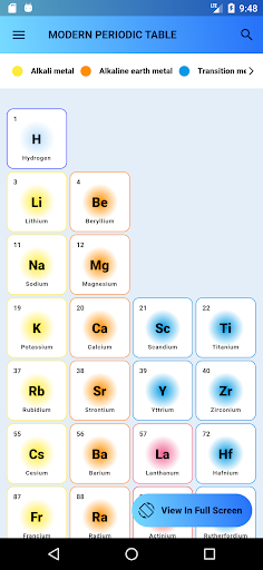 Android application Modern Periodic Table 2024 screenshort