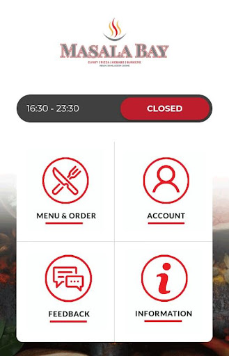 Android application Masala Bay screenshort