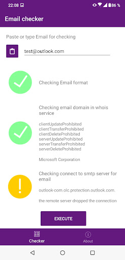 EmailChecker Screen 2