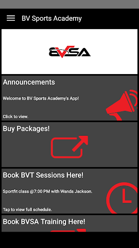 BV Sports Academy Screen 2