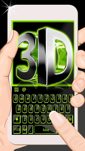 Android application Neon 3d Green Black Tech Keybo screenshort