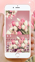 screenshot of Girly Pink Tulip Keyboard Theme