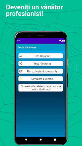 Android application Chestionare de vânătoare screenshort