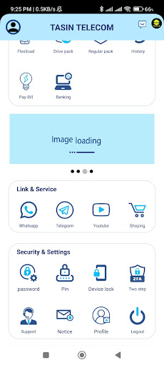 Android application Tasin Telecom screenshort