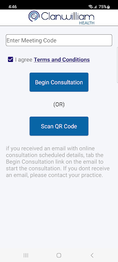 Android application CWH Video Consultation screenshort