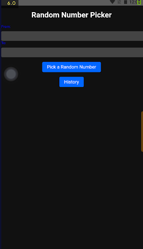 Android application Random Number Picker screenshort
