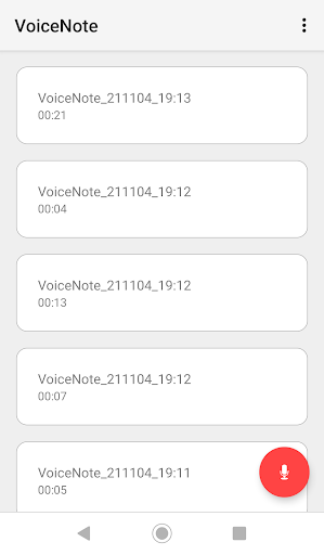 Android application VoiceNote screenshort