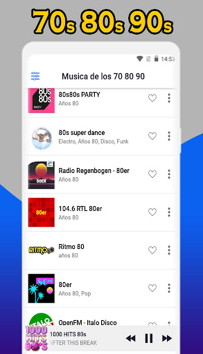 Music from the 70s 80s 90s Screen 2