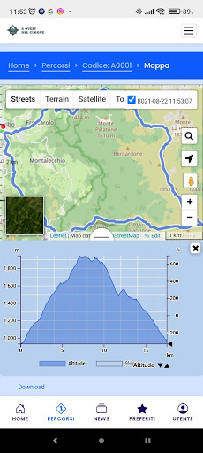 Android application A Ovest del Cimone screenshort