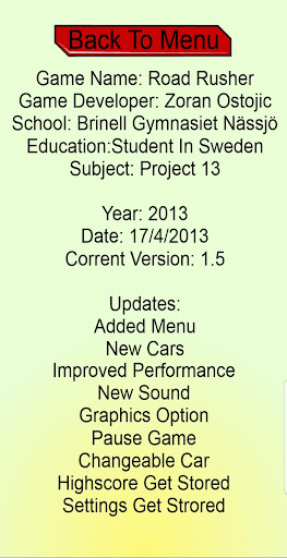 Android application Road Rusher screenshort