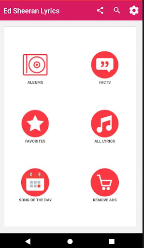Android application Ed Sheeran Lyrics Offline screenshort