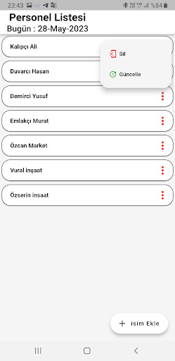 Android application Yevmiye puantaj defter günlük screenshort