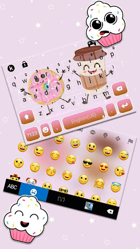 Coffee And Donut Keyboard Them Screen 3