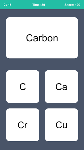 Android application Periodic Table Game screenshort