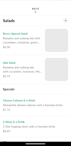 Rosas Pizza To Go Screen 3