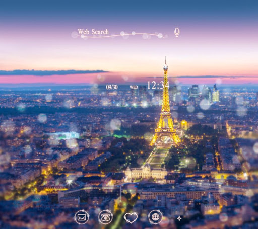 Android application Beautiful Theme-Night in Paris screenshort
