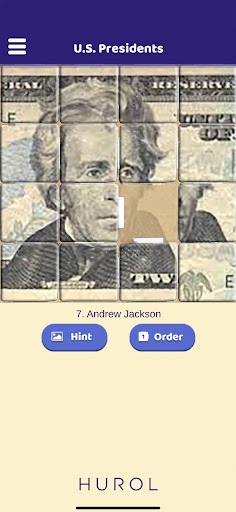 U.S. Presidents Sliding Puzzle Screen 2