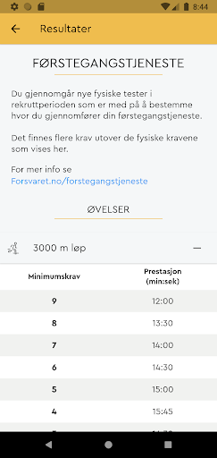 Fysiske tester i Forsvaret Screen 3