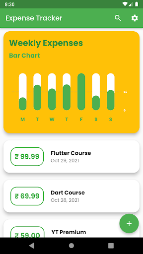 Android application Expense Tracker - Flutter screenshort