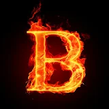 3D burning B code icon