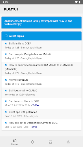 Android application Komyut screenshort