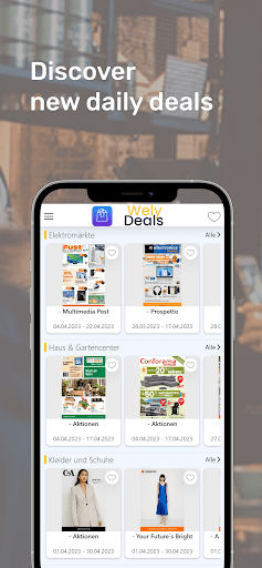 Android application Wely Deals Flyer, Aktion screenshort