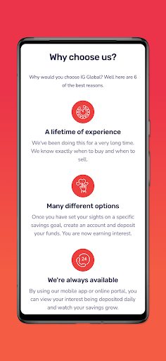 IG Global and Savings Screen 3