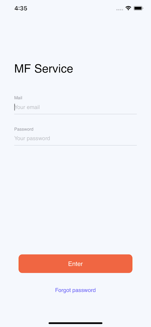 Android application MF Service screenshot