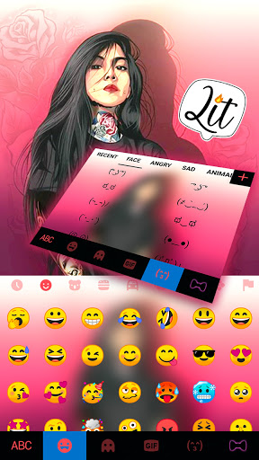 Tattoo Girl Keyboard Backgroun Screen 3