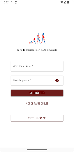 Android application Suivi Croissance screenshort