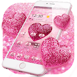 Pink Glitter Love Heart Theme icon