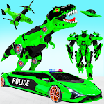 Cover Image of Download Police Limo Dino Robot Helicopter Car Robot Games 51 APK