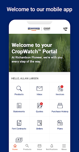 Android application Richardson Pioneer CropWatch screenshort