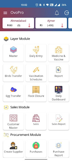 Android application ovopro screenshort