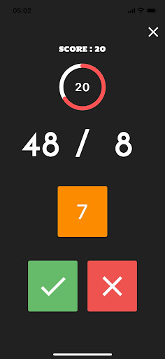 Math Game - True False Screen 2