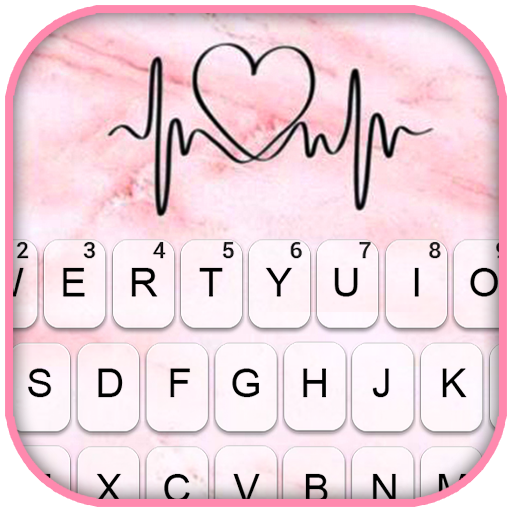 Pink Marble Heartbeat Keyboard Theme Download on Windows
