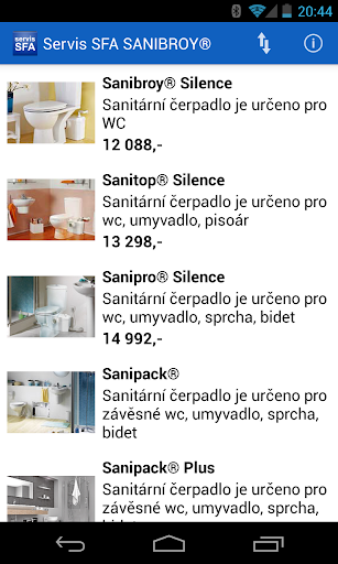 Android application Servis SFA SANIBROY® screenshort