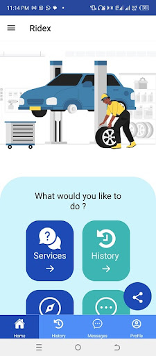 Android application MyRideX Partner screenshort