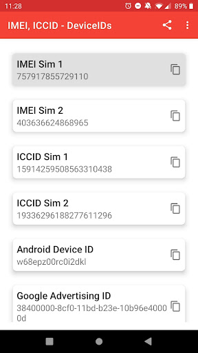 IMEI ICCID Screen 2
