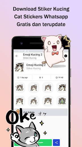 Stiker Kucing WA Bergerak Lucu