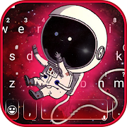 Galaxy Cartoon Astronaut Keyboard Theme