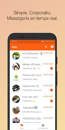Android application MútuaXat screenshort