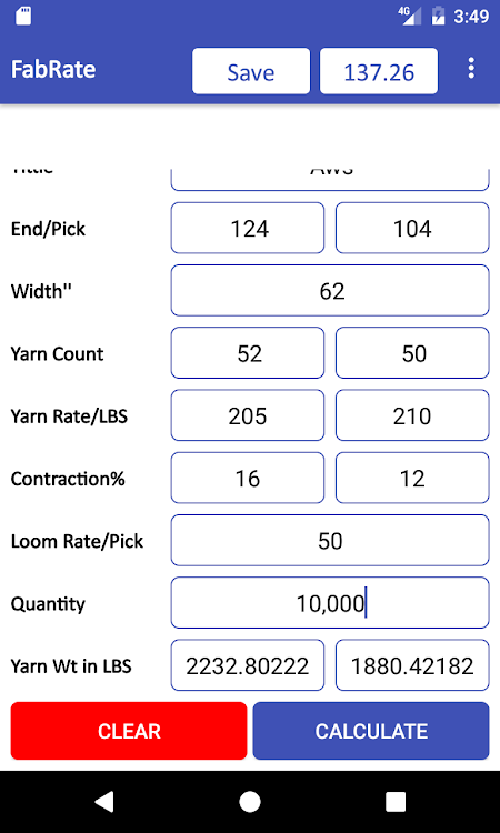 FabRate - Textile Calculator - 1.17 - (Android)
